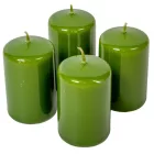 Lakkozott adventi gyertya 80x50mm oliva 4db/csom (db ár)