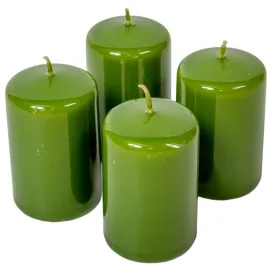 Lakkozott adventi gyertya 80x50mm oliva 4db/csom (db ár)