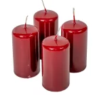 Lakkozott adventi gyertya 80x40mm bordó 4db/csom (db ár)