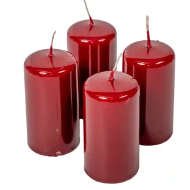 Lakkozott adventi gyertya 80x40mm bordó 4db/csom (db ár)