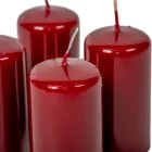 Lakkozott adventi gyertya 80x40mm bordó 4db/csom (db ár)