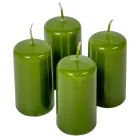 Lakkozott adventi gyertya 80x40mm oliva 4db/csom (db ár)