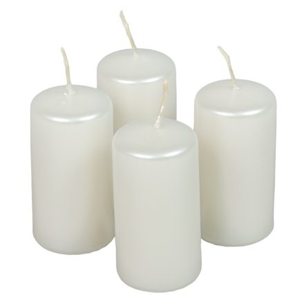 Metál adventi gyertya 80x40mm fehér 4db/csom (db ár)