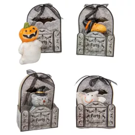 Halloween figura kerámia 6cm díszdobozban 