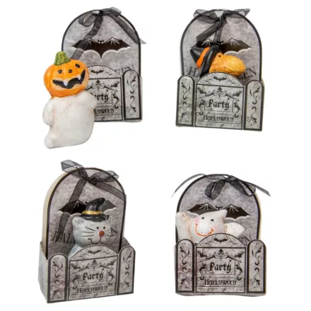 Halloween figura kerámia 6cm díszdobozban 