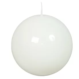 Lakkozott gömb gyertya 100mm fehér