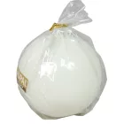 Lakkozott gömb gyertya 100mm fehér