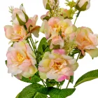 Rózsacsokor 7 virágos krém-pink 30cm