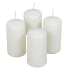 Lakkozott adventi gyertya 80x40mm fehér 4db/csom (db ár)