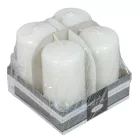 Lakkozott adventi gyertya 80x40mm fehér 4db/csom (db ár)