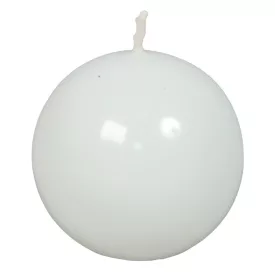 Lakkozott gömb gyertya 56mm fehér