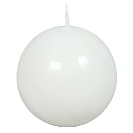Lakkozott gömb gyertya 80mm fehér