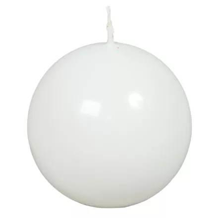 Lakkozott gömb gyertya 80mm fehér