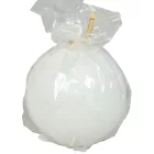 Lakkozott gömb gyertya 80mm fehér