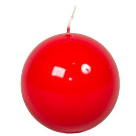 Lakkozott gömb gyertya 80mm piros Lakkozott gömb gyertya 80mm piros
