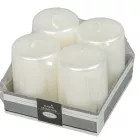 Metál adventi gyertya 80x50mm fehér  4db/csom (db ár)