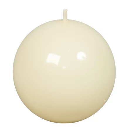 Lakkozott gömb gyertya 80mm ekrü