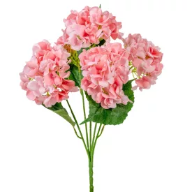Hortenzia csokor 5 virágos pink 47cm