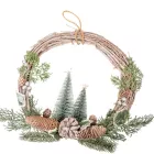 Adventi kopogtató fenyővel,tobozzal 38cm