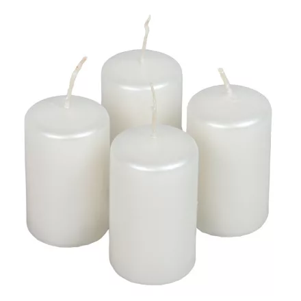 Metál adventi gyertya 70x40mm fehér  4db/csom (db ár)