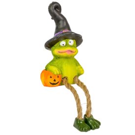 Lógólábú béka boszorkány kalapban kerámia 13cm Lógólábú béka boszorkány kalapban kerámia 13cm