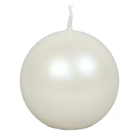 Metál gömb gyertya 80mm fehér