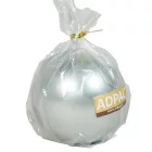 Metál gömb gyertya 80mm ezüst