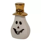 Porcelán tök LED-es arany kalappal M12,5cm
