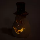 Porcelán tök LED-es arany kalappal M12,5cm
