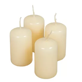 Lakkozott adventi gyertya 70x40mm ecru  4db/csom (db ár)