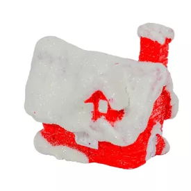 Házikó poly piros glitteres havas tetővel M4cm