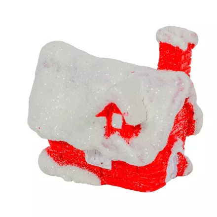 Házikó poly piros glitteres havas tetővel M4cm