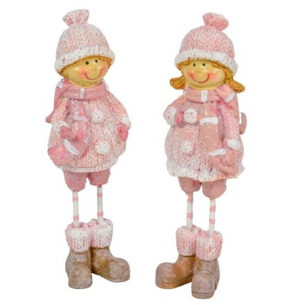 Gyerek figura poly rózsaszín-fehér M12cm