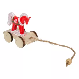 Ló figura fa kocsin akasztós 5,5cm