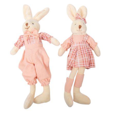 Nyuszi fiú/lány textil rózsaszín 28cm