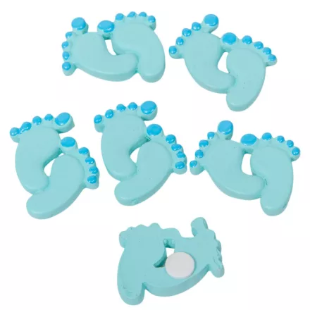 Baba lábnyom öntapadós kék poly 3,2cm 6db-os