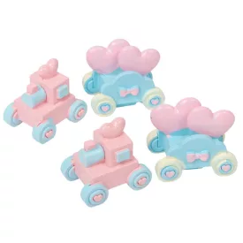 Vonat rózsaszín-kék poly M4cm 4db-os csomag