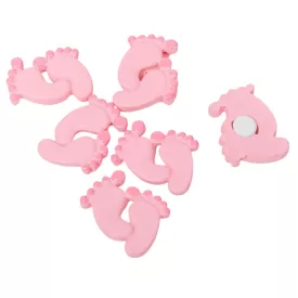 Baba lábnyom öntapadós rózsaszín poly 3,2cm 6db-os