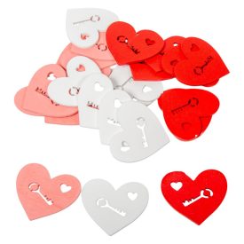 Fa szív kulcs mintával 5cm 24db-os csomag Fa szív kulcs mintával 5cm 24db-os csomag