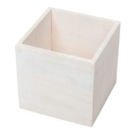 Fa szögletes doboz fehér M12x12x12xcm Fa szögletes doboz fehér M12x12x12xcm