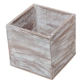 Fa szögletes doboz mosott szürke M12x12x12xcm  Fa szögletes doboz mosott szürke M12x12x12xcm