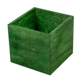 Fa doboz szögletes sötét zöld M12x13x13cm Fa doboz szögletes sötét zöld M12x13x13cm