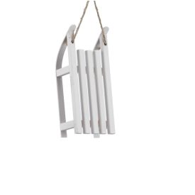 Fa szánkó akasztós fehér 16cm Fa szánkó akasztós fehér 16cm