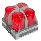 Lakkozott adventi gyertya 80x40mm piros 4db/csom (db ár)