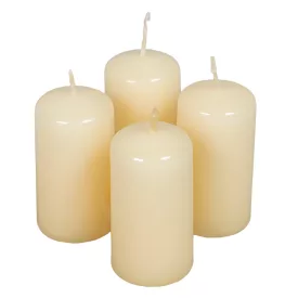 Lakkozott adventi gyertya 80x40mm ecru 4db/csom (db ár)