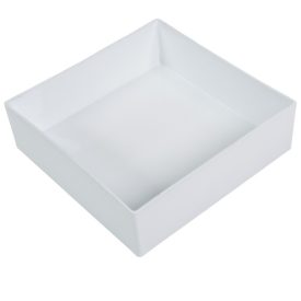   Négyzetes tál műanyag vastagfalú fényes fehér M6x20x20cm