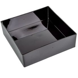 Négyzetes tál műanyag vastagfalú fényes fekete M6x20x20cm   Négyzetes tál műanyag vastagfalú fényes fekete M6x20x20cm