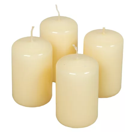 Lakkozott adventi gyertya 80x50mm ecru 4db/csom (db ár)