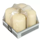 Lakkozott adventi gyertya 80x50mm ecru 4db/csom (db ár)
