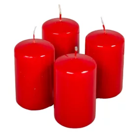 Lakkozott adventi gyertya 80x50mm piros 4db/csom (db ár)